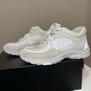 Chanel Calfskin and Mixed White Fibers Sneakers